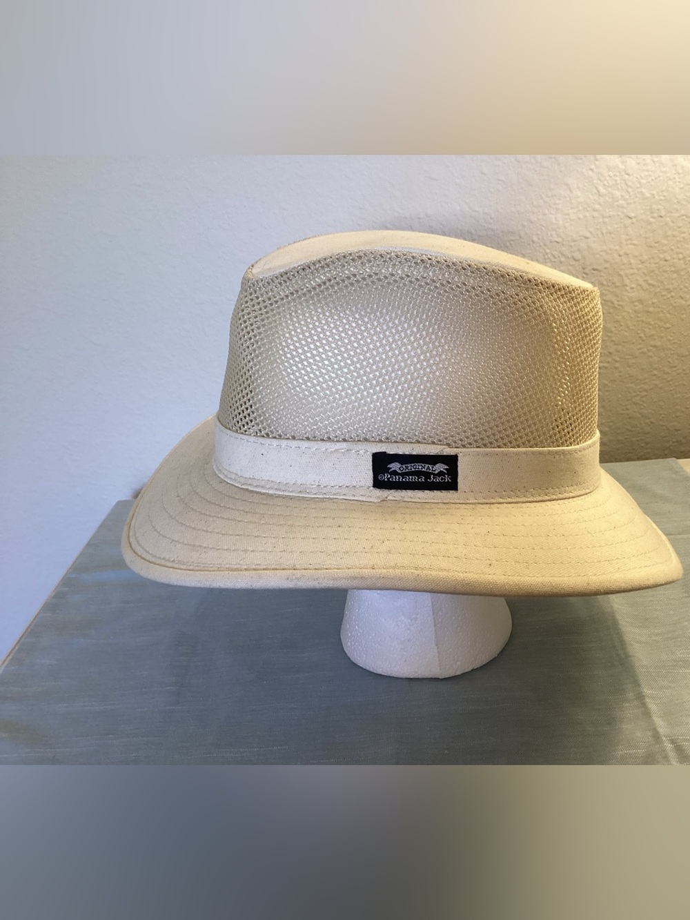 Panama Jack Breathable Mesh Fedora Hat - Cream. Sz XL